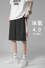 现货万件！港风夏季男士撞色五分裤冰丝裤休闲沙滩裤715-1-ZY021，男装休闲裤，星座715-1