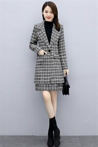 单件/两件套 洋气格子毛呢套装职业裙2025春秋季韩版女装气质外套图片