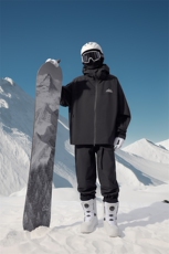 单板双板男防水加厚连帽滑雪服衣裤套装M34+K1002J加绒-P215控348，男装休闲套装，电商A001