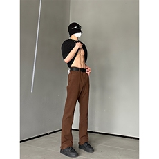 B221美式ins高街暗黑小众修身毛边微喇牛仔裤LK23004-P55控78，男装牛仔裤，电商B221