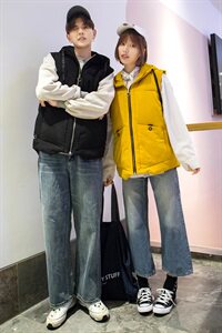 709-M11-P60 2021新款 韩版休闲无袖连帽外套情侣棉衣马甲坎肩图片