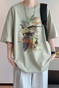 已注册/夏季内景休闲宽松短袖T恤男潮重磅大码打底衫DT00586/P25图片