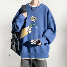 控78假两件毛衣男大码加绒针织衫男毛线衣M80265-P55加绒P70，男装针织衫/毛衣，电商A040