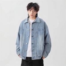 26春款水洗经典款时尚牛仔外套都市风高街痞帅牛仔上衣HY862P65，男装工装外套，电商A102B