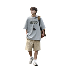 华夫格！港风华夫格短袖T恤男士半袖男五分袖体恤衫男HT120-P25，男装T恤，电商B367