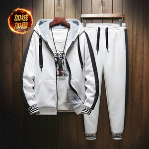卫衣套装冬季男士衣服两件套休闲装外套加绒加厚运动服DS261T图片