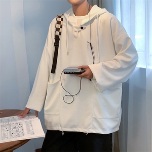 WY6098/P60秋装新款套头华夫格卫衣男韩版潮学生宽松大码外套上衣图片