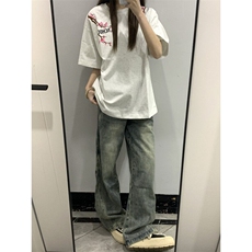 全刺绣梅花纯棉短袖ZX0188-特批33，男装T恤，星座313A(原308A-2)