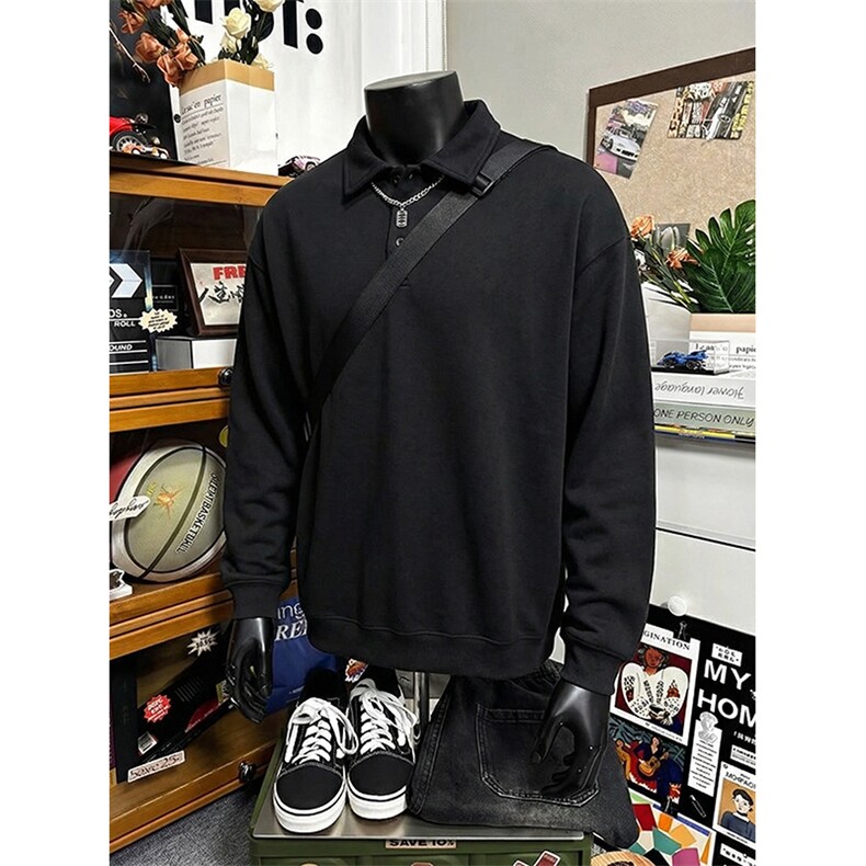 抖音得物高品质二开26春装美式高街结构设计POLO翻领卫衣外套W77，男装Polo衫，电商A486