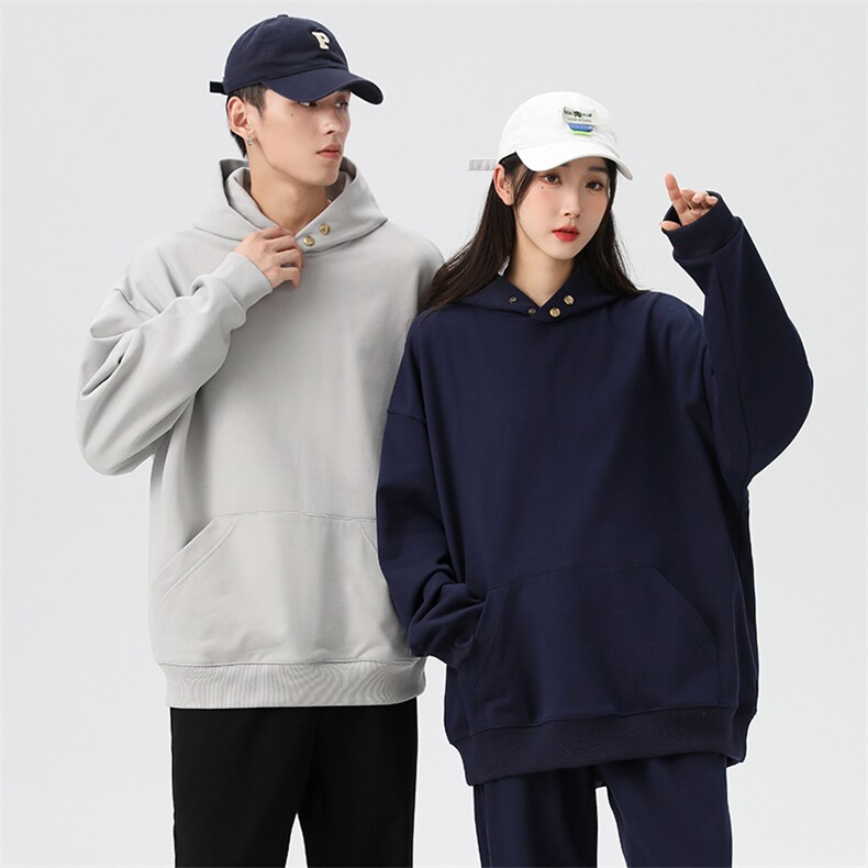 春秋季新品连帽卫衣薄款慵懒风宽松纯色潮牌上衣A305-DF38-P80,男装卫衣,电商B306