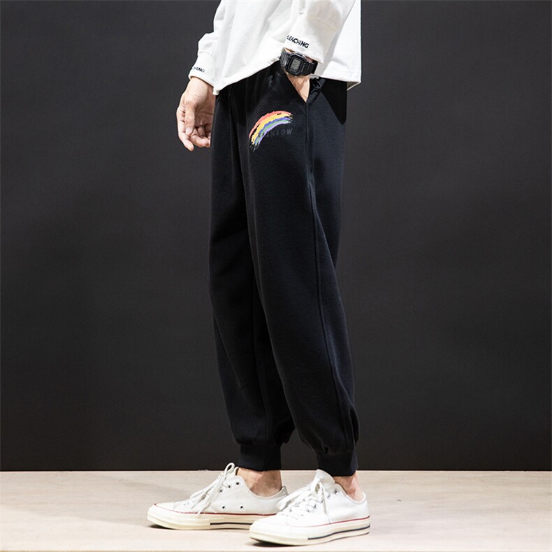K12064-P40加绒P50束脚纯棉运动裤男士休闲裤大码宽松卫裤男,男装休闲裤,电商A040A