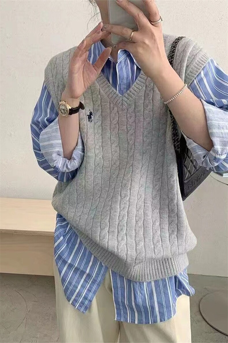小马背心2024年秋季时尚气质无袖百搭套头马甲,女装马甲,萱芳婷羊绒