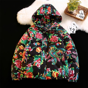 特价 东北大花连帽棉服加厚保暖防寒有现货风 313B-MY206-P50图片