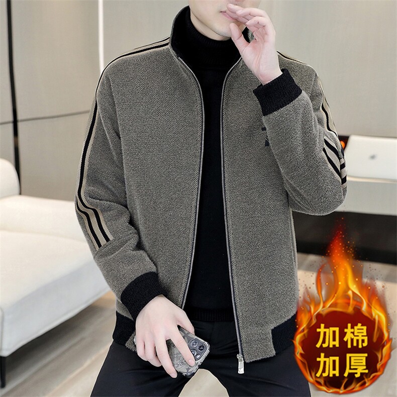 直播商务休闲立领加棉加厚毛呢大衣短款夹克外套上衣A76P145,男装毛呢大衣,电商B226