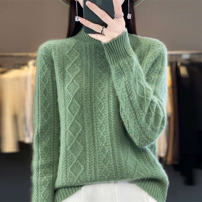 半高领打底衫女202新款内搭显瘦软糯百搭纯色针织衫,女装羊毛衫,北娇羊绒