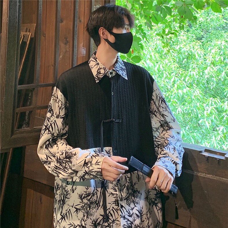 2025新中式长袖套装TZ88797P90衬衫CS88799P45控78裤子88798P45控，男装衬衫，星座227-7