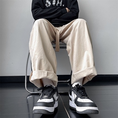 秋款男裤工装织带纯棉直筒宽松休闲长裤h2806P45，男装休闲裤，星座1013-1