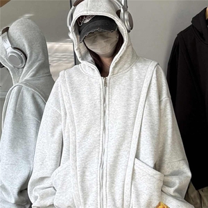 加绒开衫男春秋冬原版质量420克加绒奥粒绒卫衣外套WY8104 P94图片