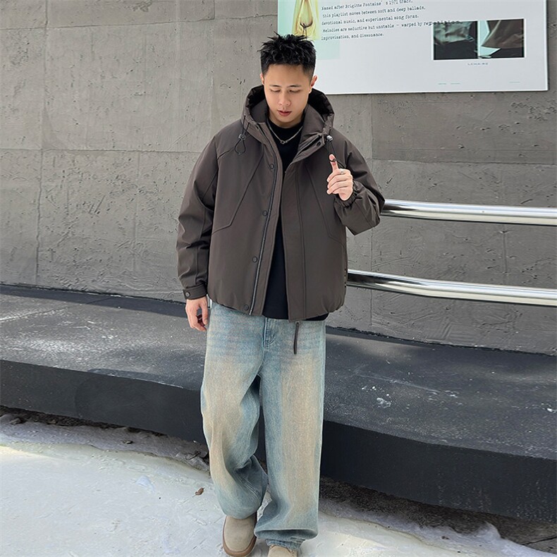2025新标90白鸭绒连帽男羽绒服日系风外套大码303-P320,男装羽绒服,星座223（原229-2）