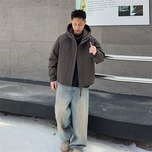 2025新标90白鸭绒连帽男羽绒服日系风外套大码  303-P320图片
