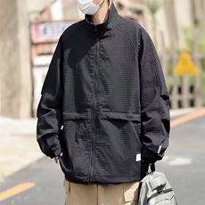 春季日系复古立领长袖夹克男外套宽松休闲插肩袖外穿上衣JK08，男装夹克，星座1116A-1（原606A）