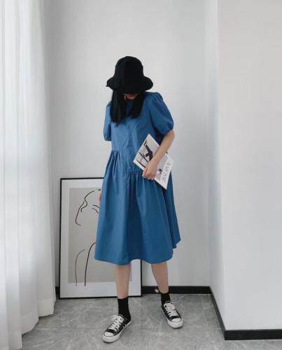 现货。不规则衬衫连衣裙，女装衬衫，伊媚儿