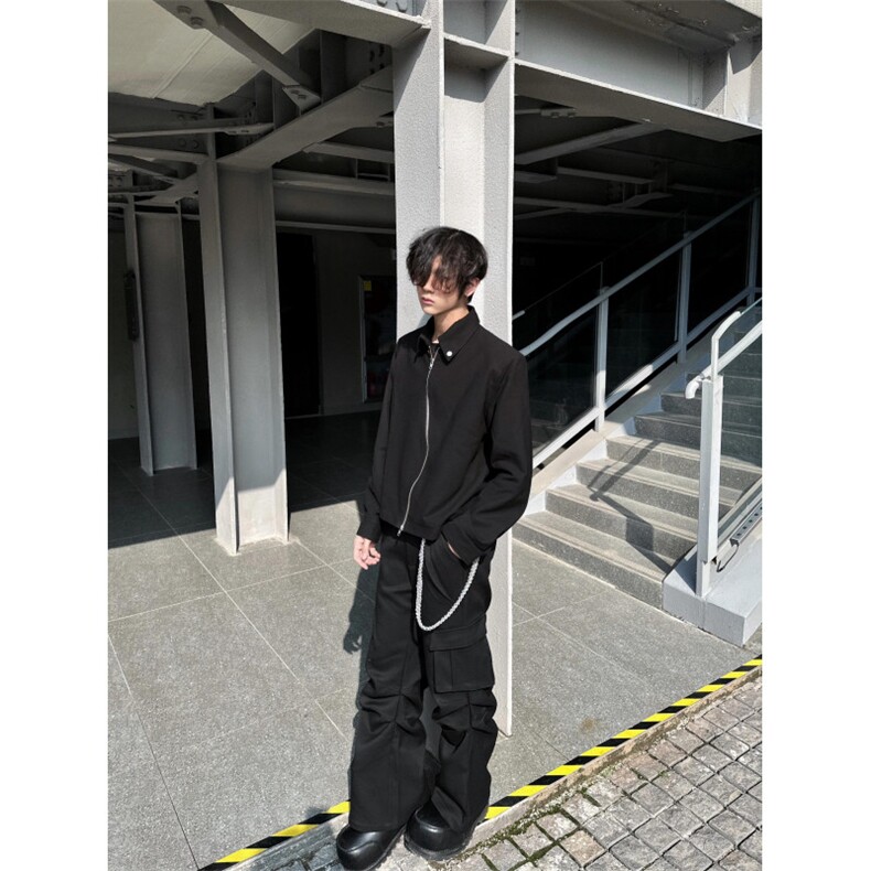 【有货】黑色垫肩短款西装外套男高级感痞帅行政夹克Y160HH-特P60,男装夹克,星座1007（原301D）