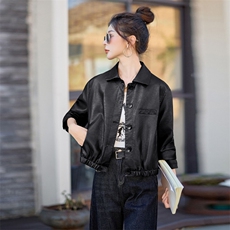 袁泉同款磨砂皮皮衣外套女2025新款短款高级感夹克，女装皮衣，江南女神