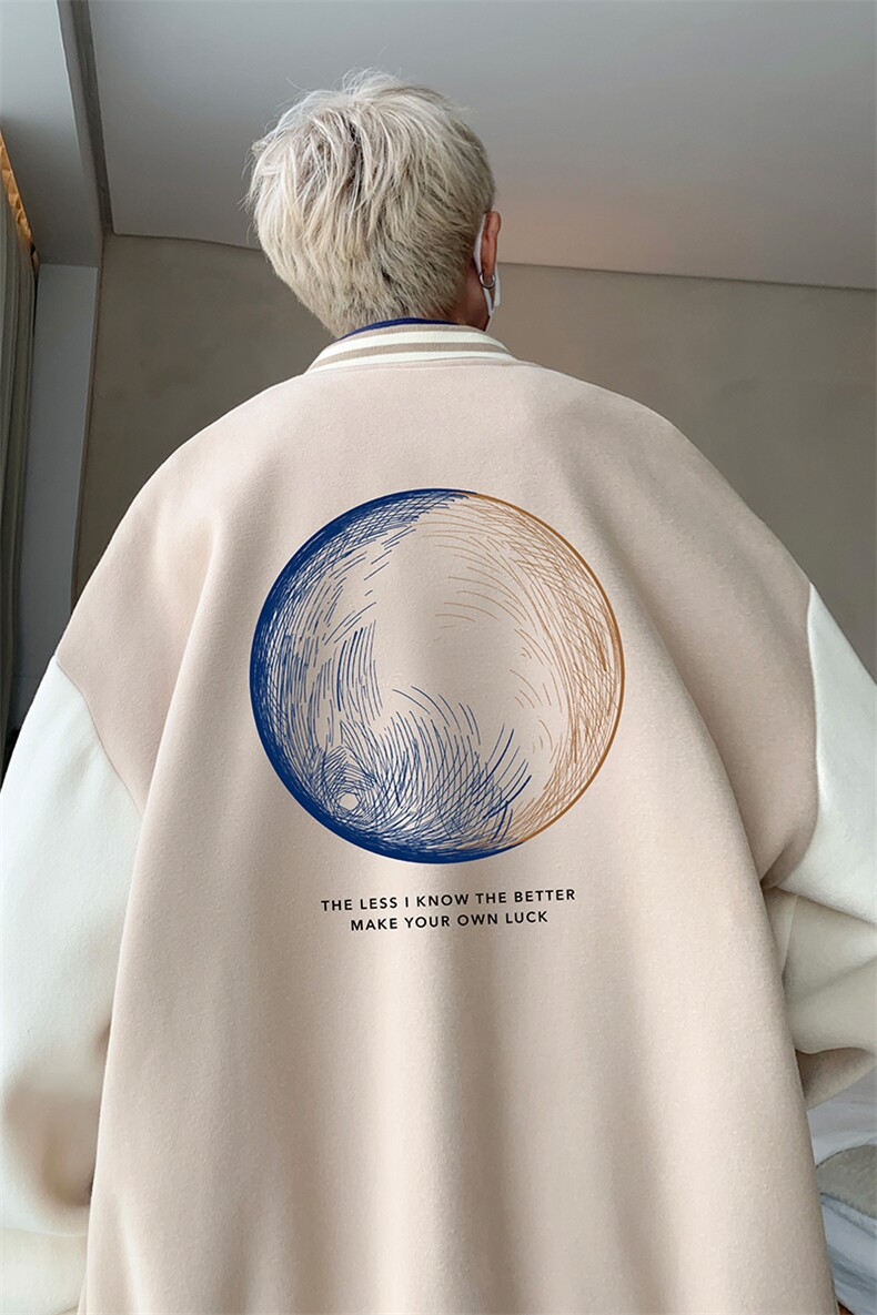 摇粒绒棒球服男大码开衫卫衣男夹克BF86330-P65,男装夹克,电商A040