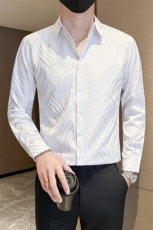店主风新款男士店主风烫金长袖衬衫男修身衬衣301A-1/CS455/P55，男装衬衫，星座301A-1