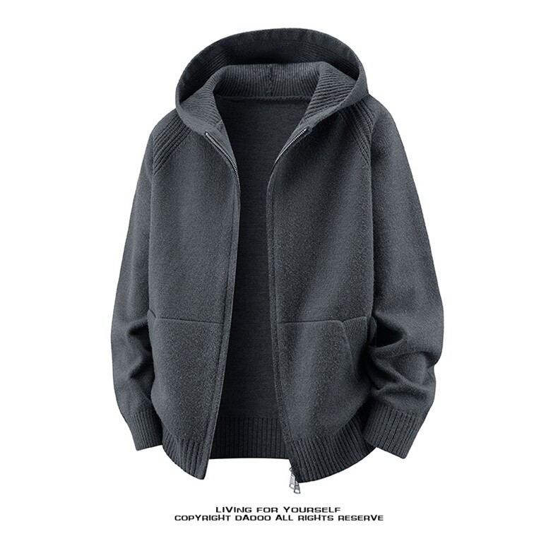 ML6954-CG-DP68连帽拉链毛衣男女秋冬新款宽松情侣针织开衫潮，男装针织衫/毛衣，星座510A-3