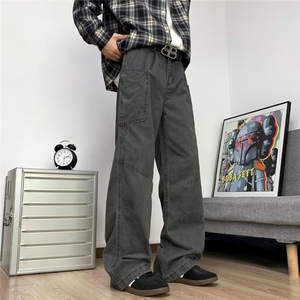 工装休闲裤男士港风潮流高街帅百搭2024秋季新款ins长裤K5711-P60