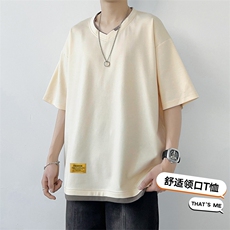 夏季短袖港风白墙休闲宽松潮牌百搭短袖T恤男TC3138RK01-P30控50，男装T恤，星座717