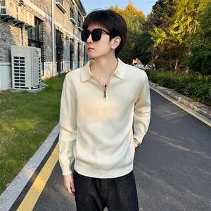 店主风小伙男士秋冬半拉链翻领纯色毛衣打底衫301A-1/M85/P58图片
