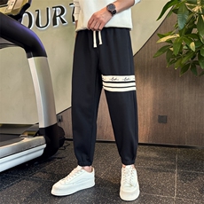 B340BK32P5878社会小伙风店主风织带卫裤男休闲裤，男装休闲裤，电商B340