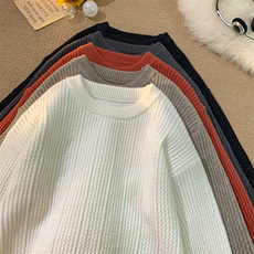 M3983-P60毛衣男冬季潮牌宽松圆领套头针织衫青少年加厚简约内搭，男装针织衫/毛衣，电商D310B