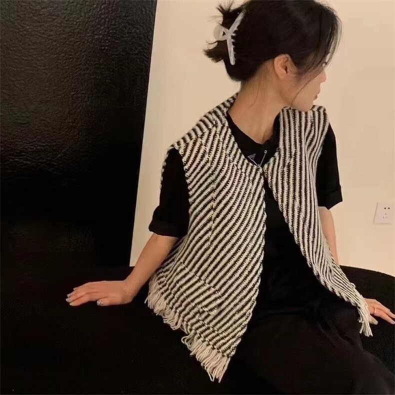 2022秋装小香风马甲粗纺韩系百搭，女装马甲，泰靡(1F)