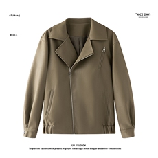 平铺~2026春季软皮斜拉链翻领设计机车服夹克外套K8810/P118，男装夹克，电商B331