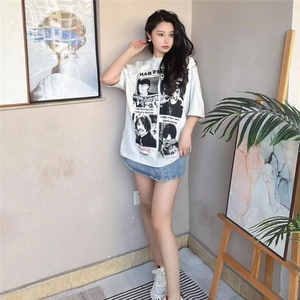 摇滚乐队海报印花短袖T恤夏季休闲ins潮牌百搭男女同款上衣