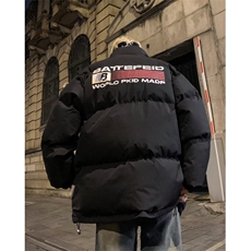 潮牌美式复古字母面包棉服男冬季情侣高街棉衣外套MY233，男装棉衣，星座1116A-1（原606A）