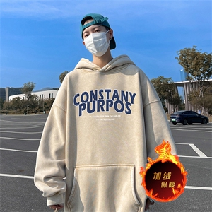 直播品质 500克重磅美式印花做旧加绒加厚水洗卫衣冬 SL1675特P65图片