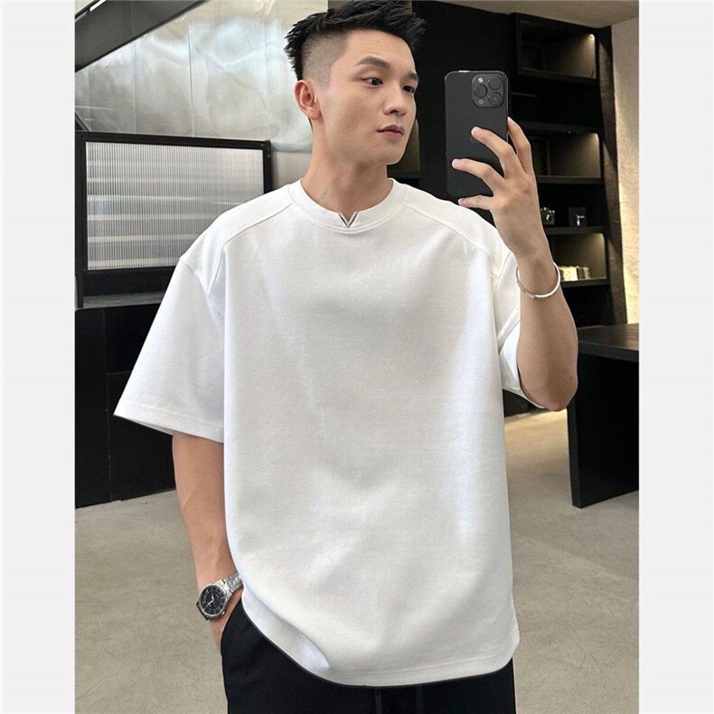【有货】DAT07-特P33显肩宽小V设计款春夏男士短袖T恤高级感半袖,男装T恤,星座603-2
