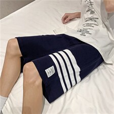 夏季条纹五分短裤男百搭运动沙滩裤宽松直筒休闲卫裤K2851-P25，男装休闲裤，星座512-2
