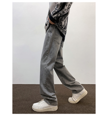 美式灰色牛仔裤男春季高街复古vibe裤子微喇长裤JN036-P4568，男装牛仔裤，星座1008-1