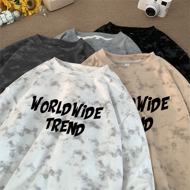 260克重磅扎染德绒圆领打底衫【有货】C403A-DR25304RL-P25，男装T恤，电商C403A