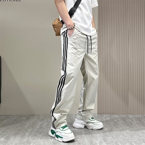 潮牌运动裤三道杠卫裤男女情侣春季休闲宽松嘻哈裤子MK569 P40图片