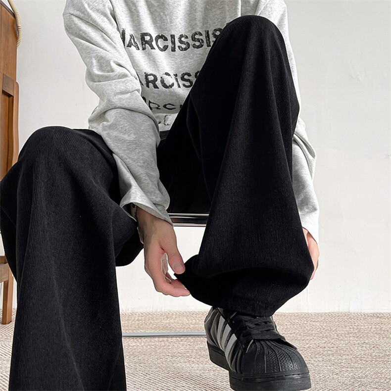 8XL-M特大码灯芯绒西裤男垂感宽松直筒休闲糯米阔腿裤K987P50控68，男装西裤，电商D206-1