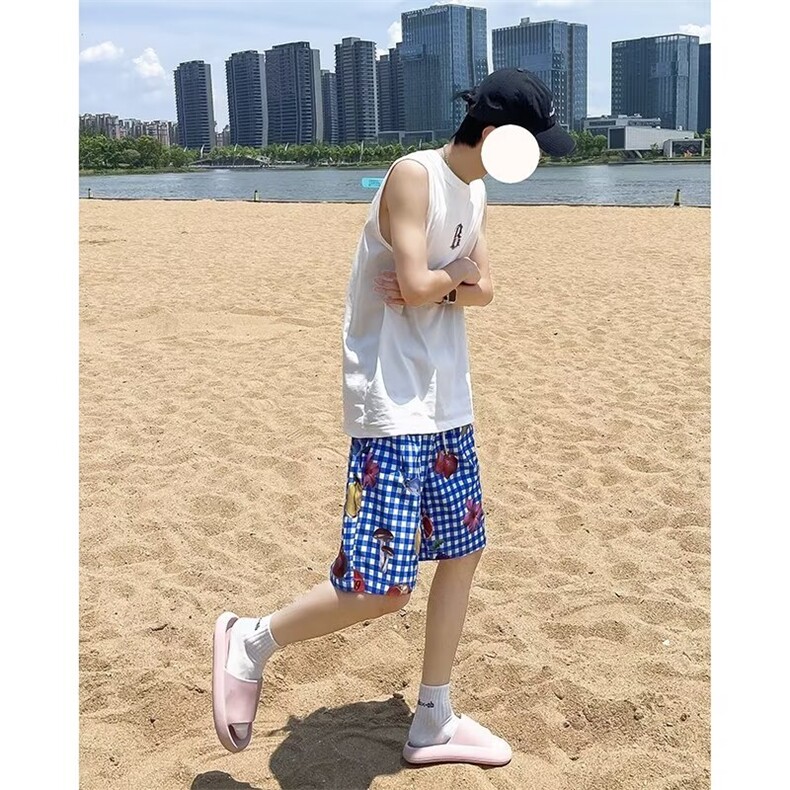 2024年夏季新款冰丝四面弹格子短裤BK45P32,男装牛仔裤,星座1116-2