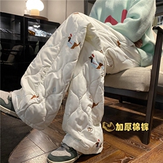 2025冬季新款潮流小狗满印加厚宽松棉裤B315-K882-特p45控88，男装休闲裤，电商B315