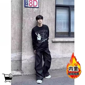 秋冬季加绒痞帅伞兵裤男女款美式休闲西裤男XK019常规P42加绒P48图片